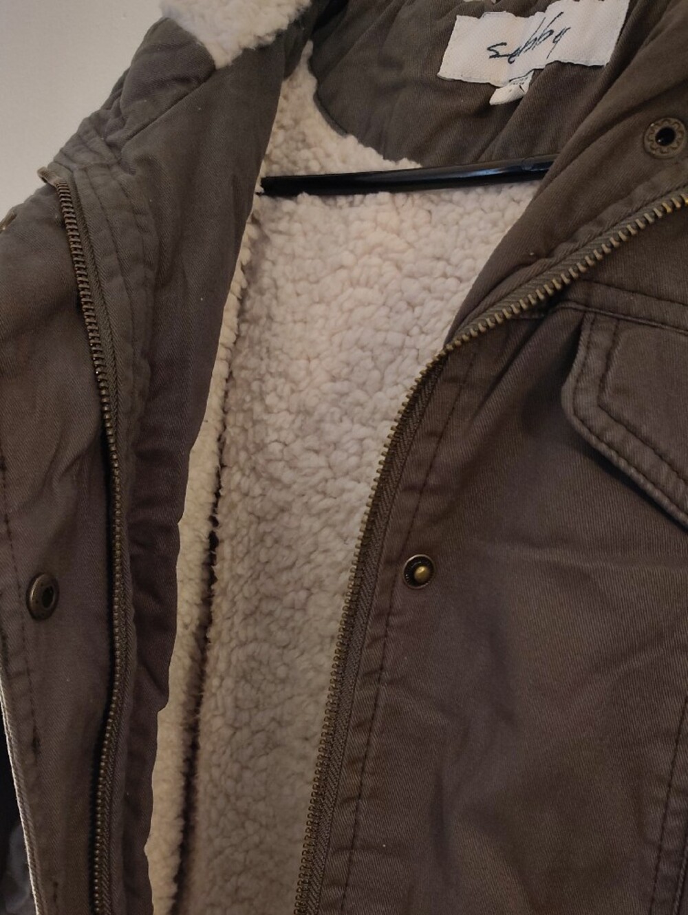 Shebby Sherpa-Lined Olive Utility Parka Jacket - Picture 6 of 8